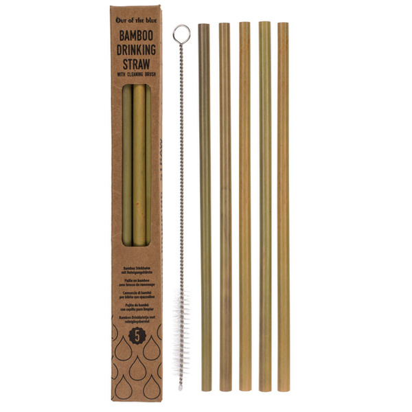 E-shop Bambusové slamky s kefkou (5 kusov)