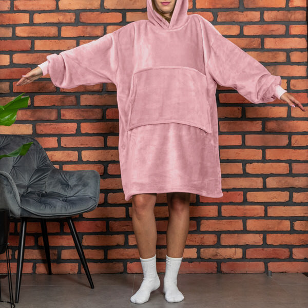 E-shop Bluzair - mikinová deka oversize - ružová