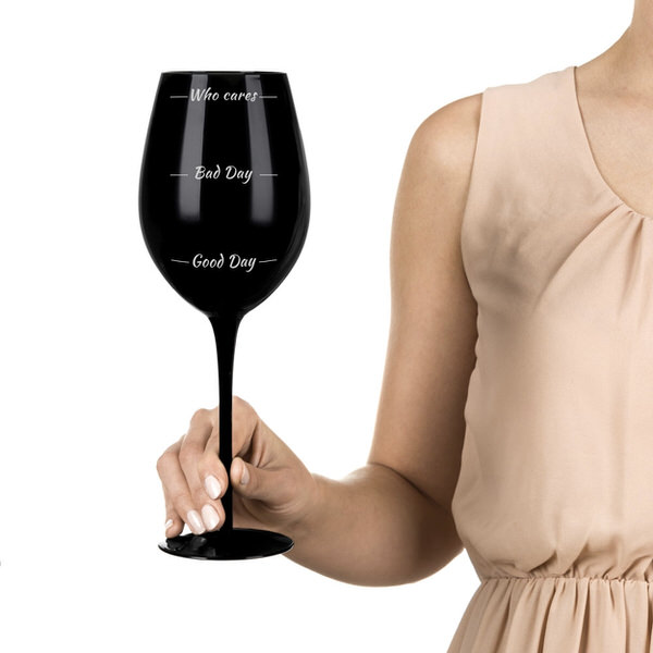 E-shop Obrovský pohár na víno diVinto Who Cares - čierny