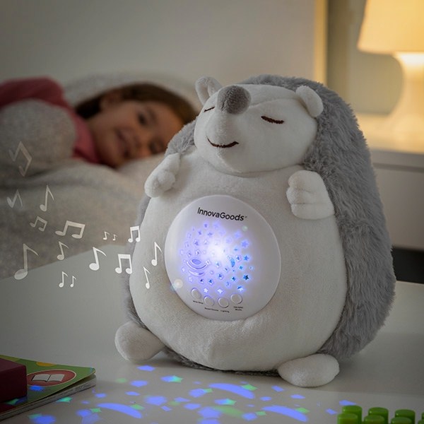 E-shop Plyšový ježko s bielym šumom a projektorom nočnej oblohy