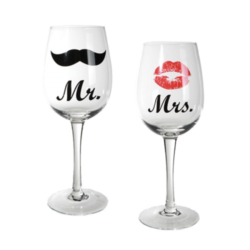 E-shop Poháre na víno Mr a Mrs
