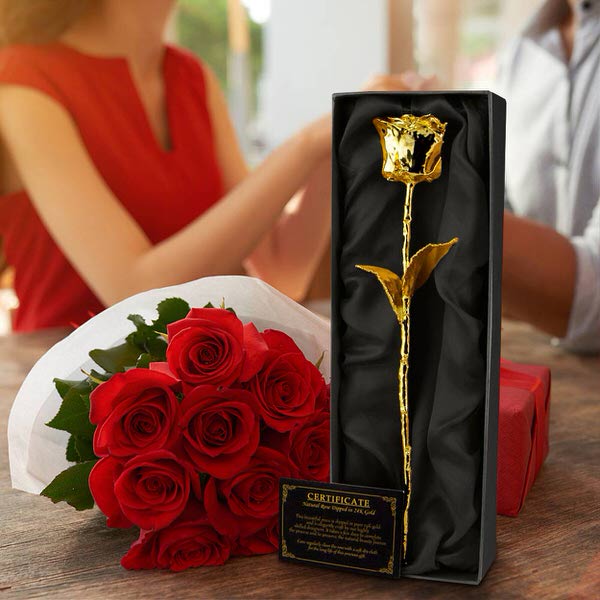 E-shop Pozlátená ruža v darčekovom balení