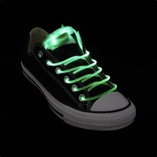 E-shop Svietiace LED šnúrky do topánok - zelené